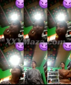 Indian Boudi Showing her Boobs to Lover on Video Call