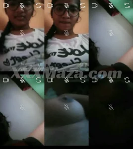 Chasmish Schoolgirl Boobs Show in Video Call