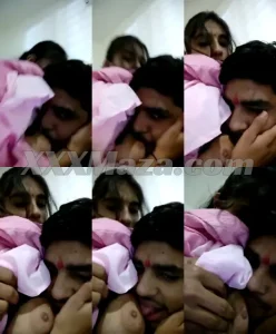 Indian Lover Enjoying with His Girlfriend Boobs