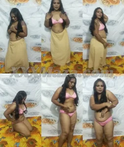 Indian Bhabhi Removing her Saree on Dancing